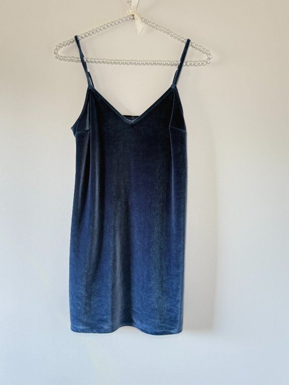 Hollister Navy Blue Velvet Slip Mini Dress Sz S